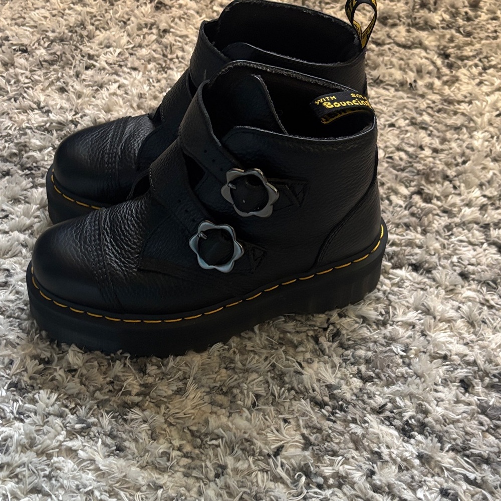 Dr. Martens Black Ankle Boots with Buckle